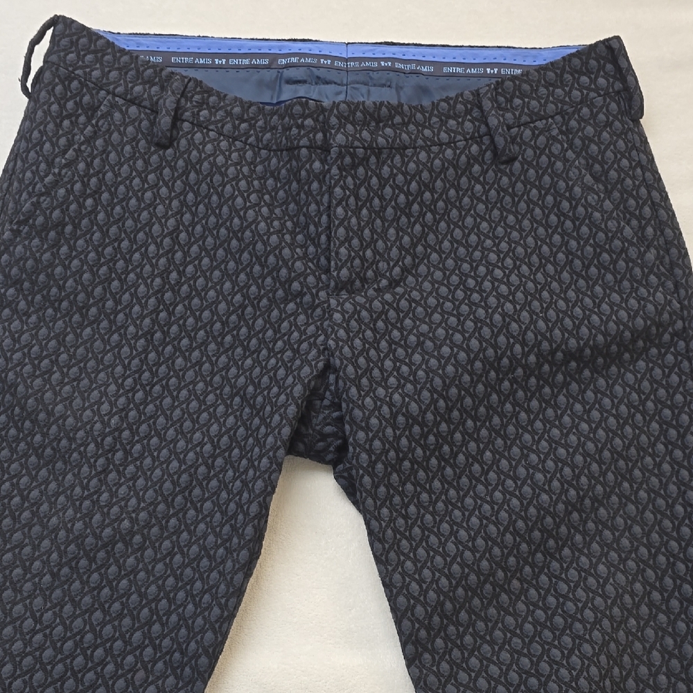 Elegant Black Patterned Men's Dress Pants